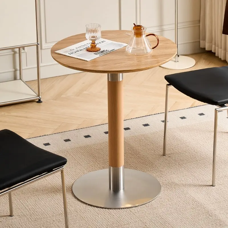 Minimalist Home Coffee Tables Solid Wood Coffee Dining Bistro Table Small Round Balcony Tables Milk