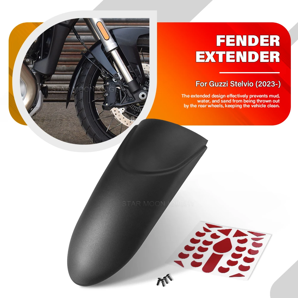 For Stelvio 2023 2024 2025 2026 Front Fender Extender Extension Mudguard Splash Guard Motorcycle Accessories