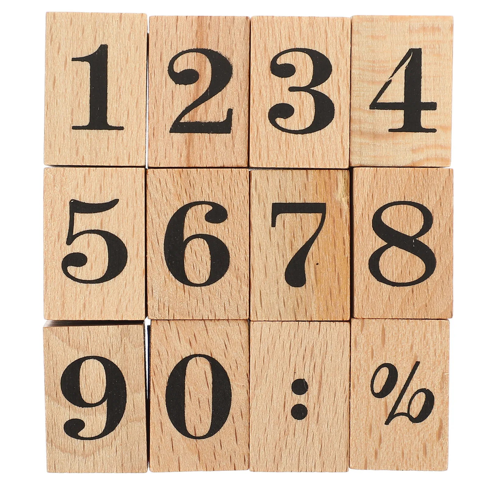 

1Set Wooden Seal Stamp Number Design Durable Lightweight DIY Scrapbook Cards Journal Craft Accessories Journal Seal Stamp