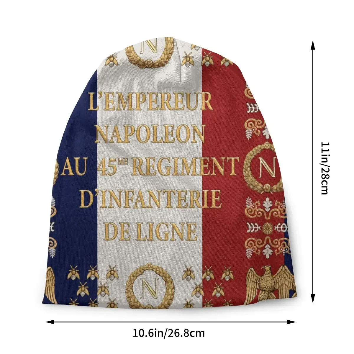 Napoleonic French 45th Flag Bonnet Hat France Bastille Day Knitted Hat Goth Skullies Beanies Hats Warm Dual-use Caps