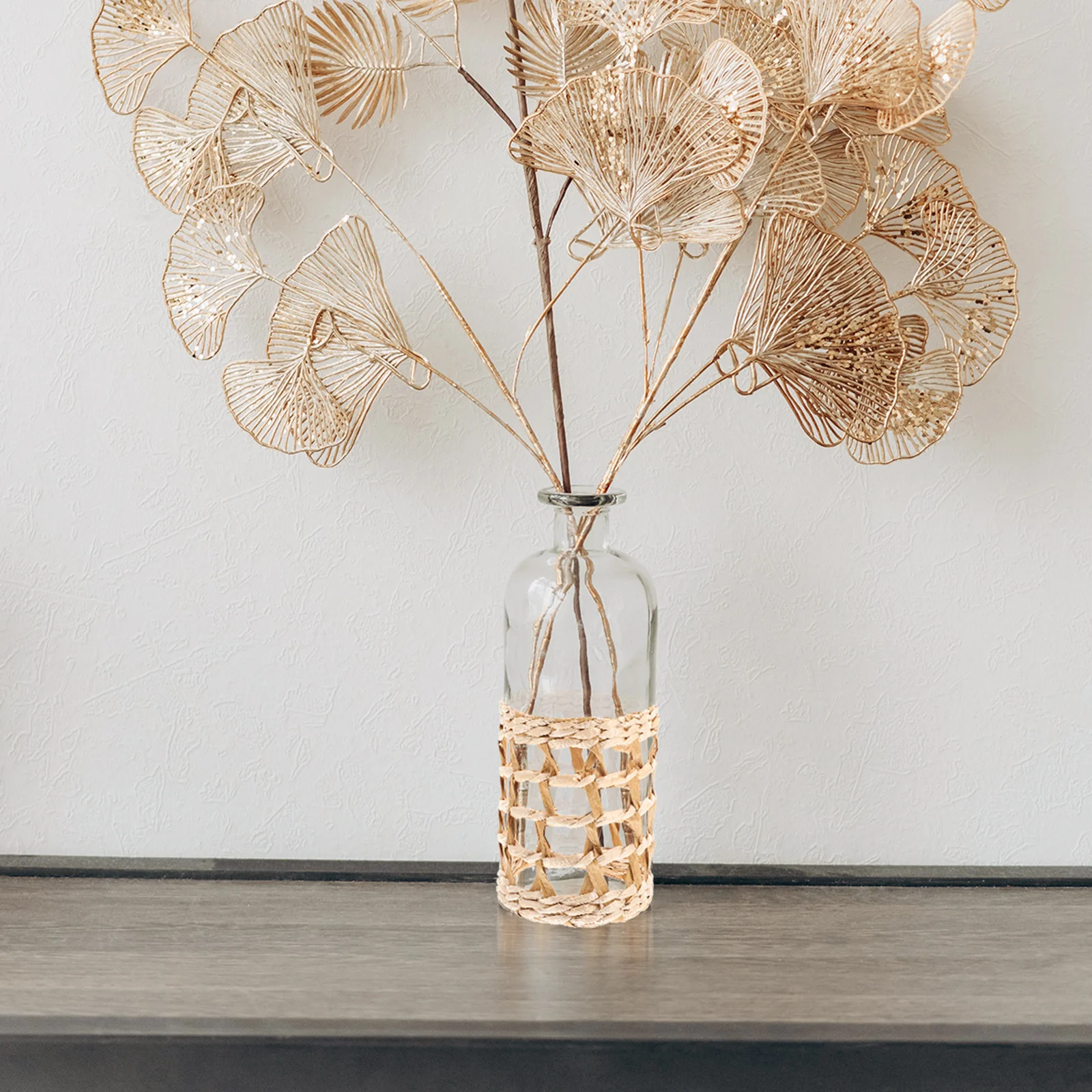 

2Pcs Straw Cup Holders Woven Glass Sleeves Heat Insulation Protective Covers for Drinking Glass Cups Straw Cup Holder