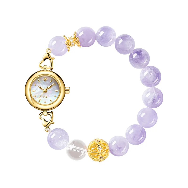 TIMETOKEN 2025 ساعة نسائية عصرية لون دافئ حر شكل كريستال الحد الأدنى تصميم طبيعي متعدد الاستخدامات