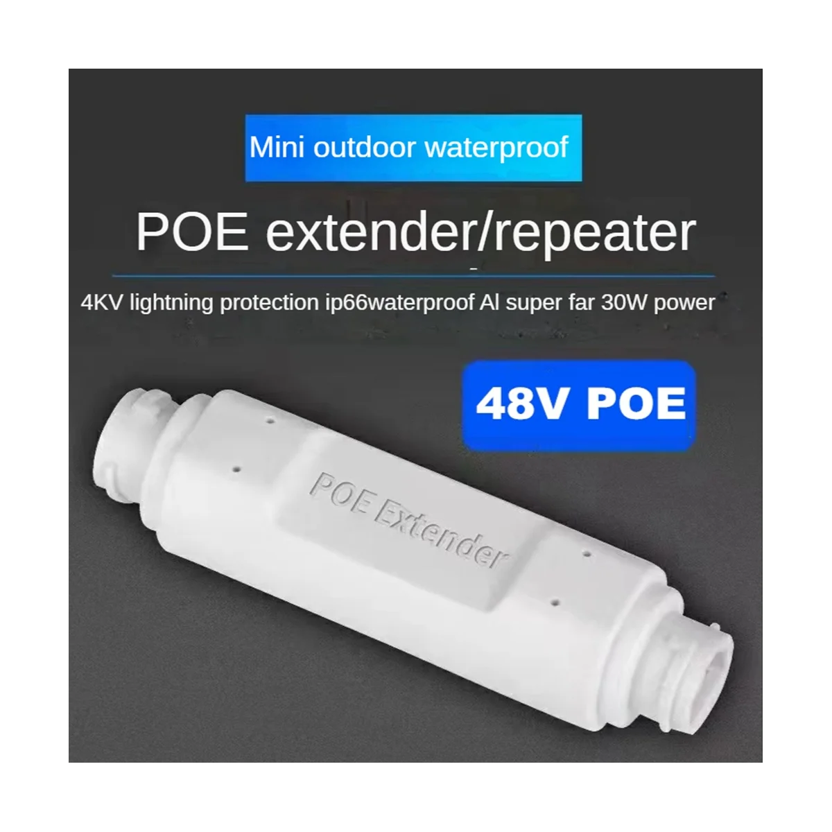 1 in 1 Out POE Repeater Network Extender Outdoor Waterproof 250M Extension One in Two Output 48V Poe Switch IEEE 802.3Af
