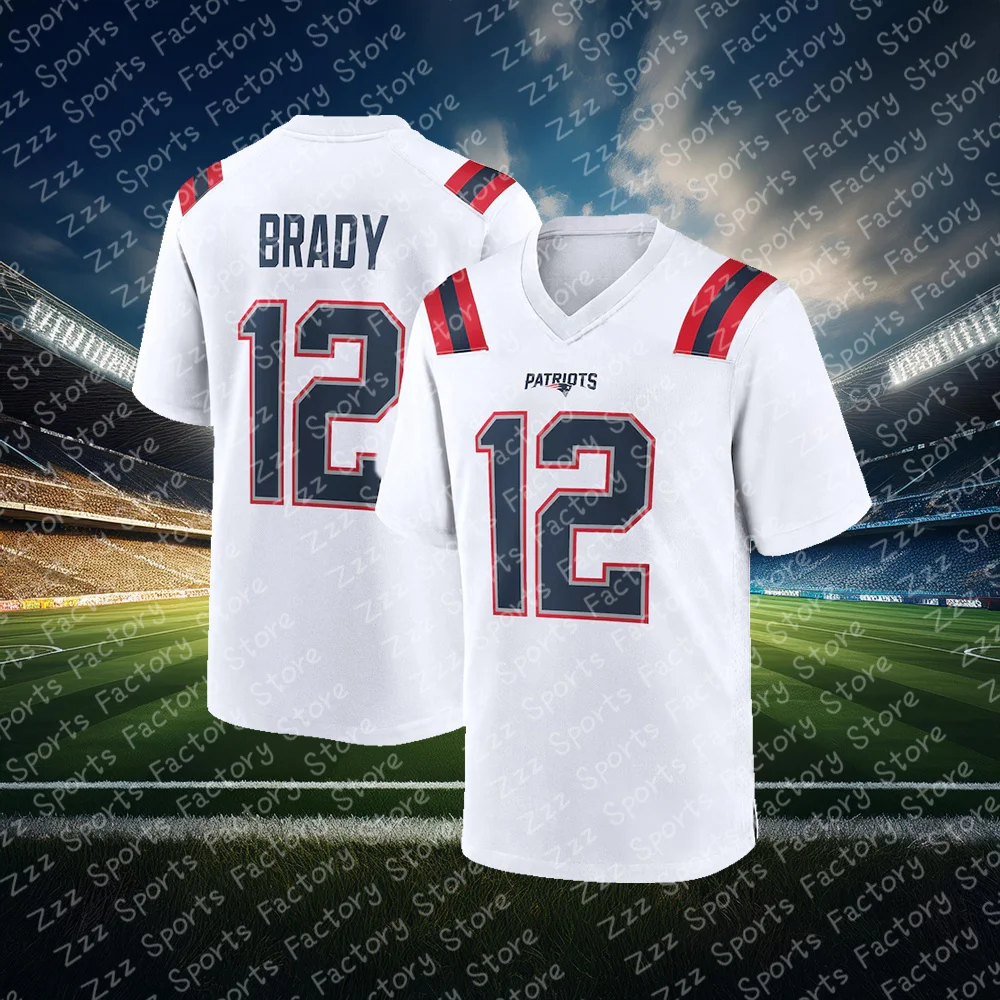 American Short Sleeved Men Summer New Quick Drying Breathable Tom Brady New England Patriots Rugby T-shirt Sports Jersey