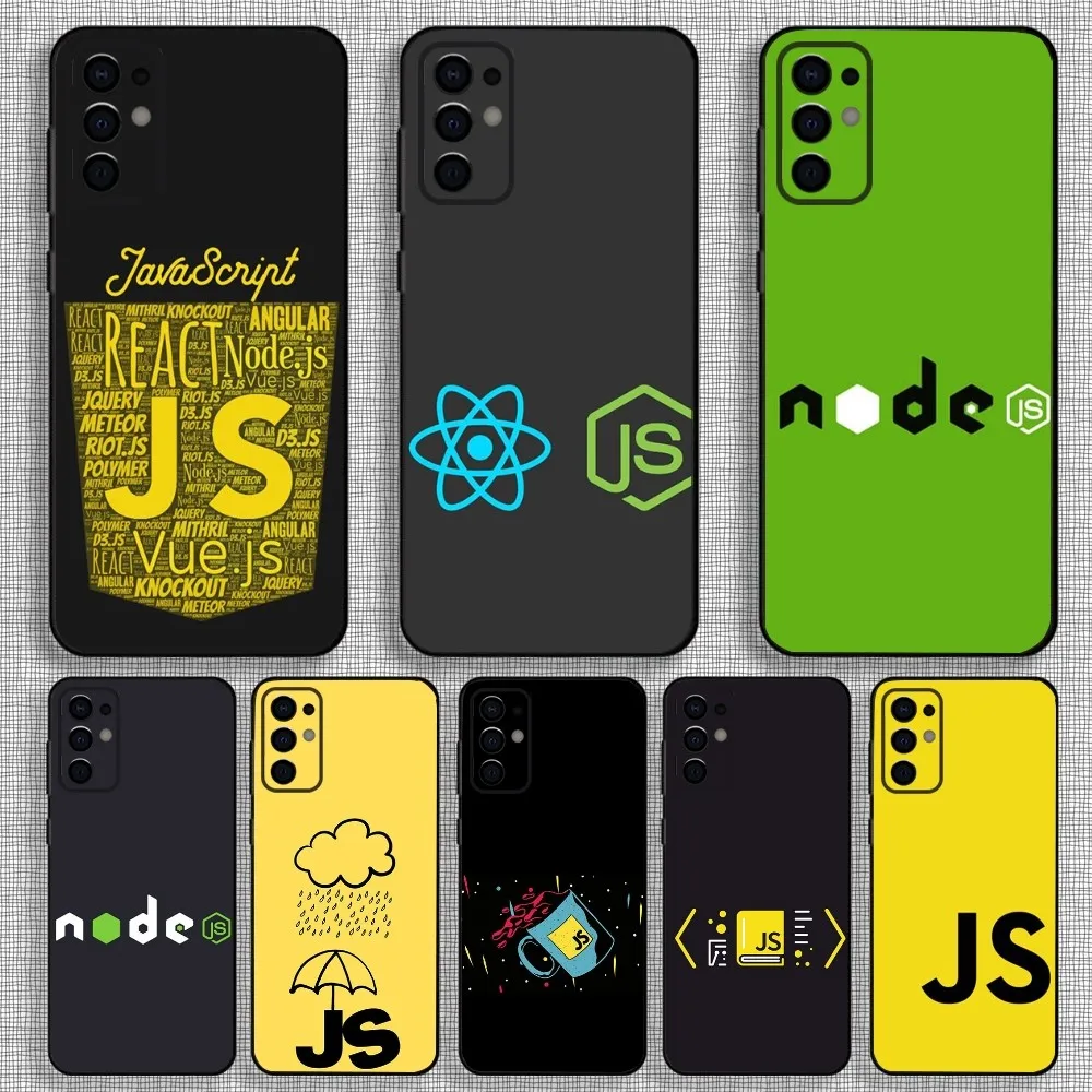 Node JS JavaScript Phone Case For Samsung S24,S21,S22,S23,S30,Ultra,S20,Plus,Fe,Lite,Note,10,9,5G Black Soft Cover