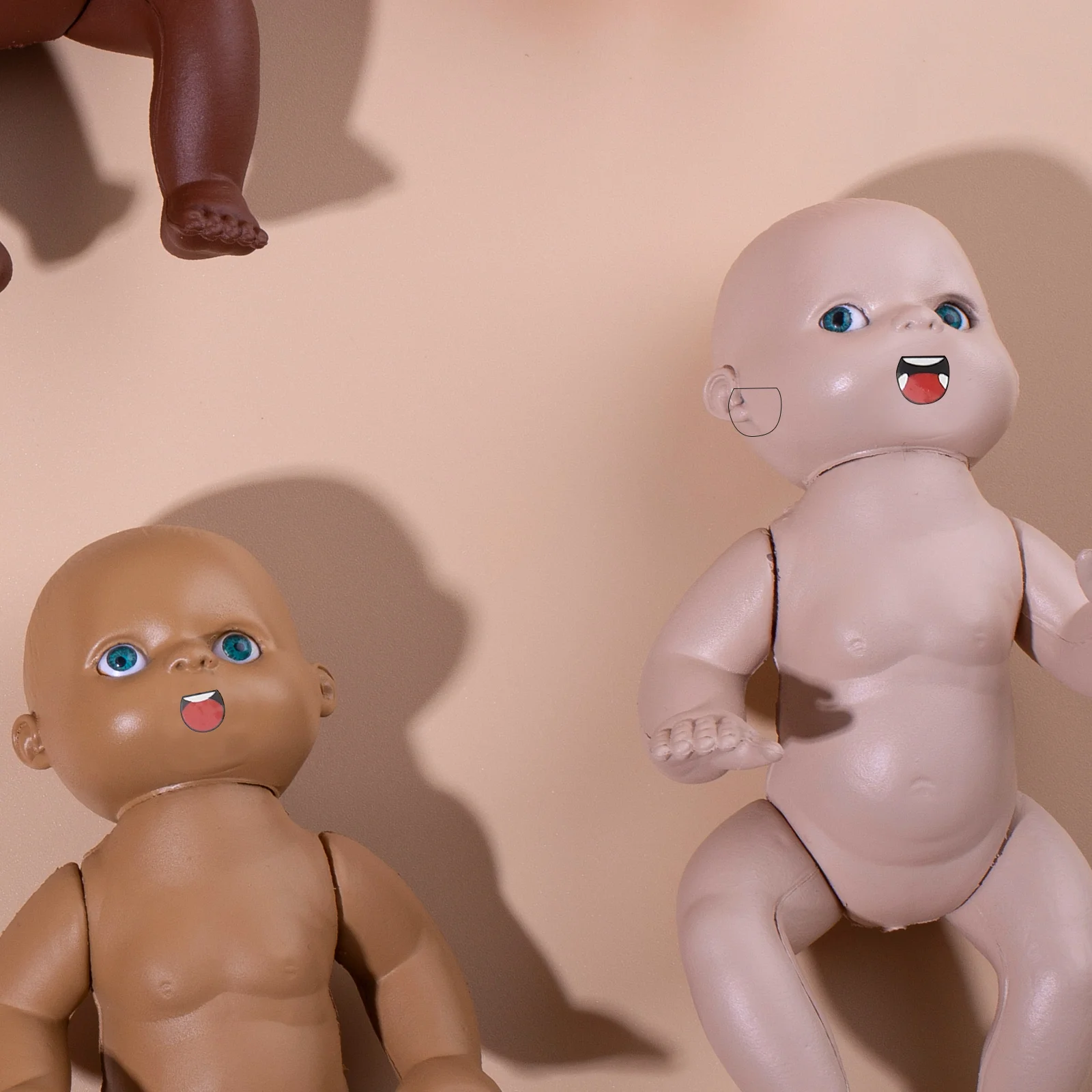 

4pcs Stickers Cartoon DIY Self Adhesive Labels for Kids Clay Puppets Expression Cute Mouth Decals Decals Accessories