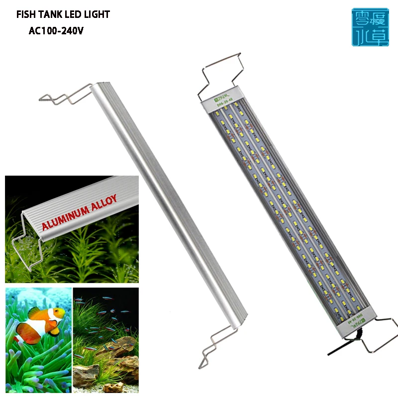 

100-240v Aquarium LED Light Aluminum Alloy Material Lighting Landscape Light 18-75CM Telescopic Bracket Plant Aquarium LED Light