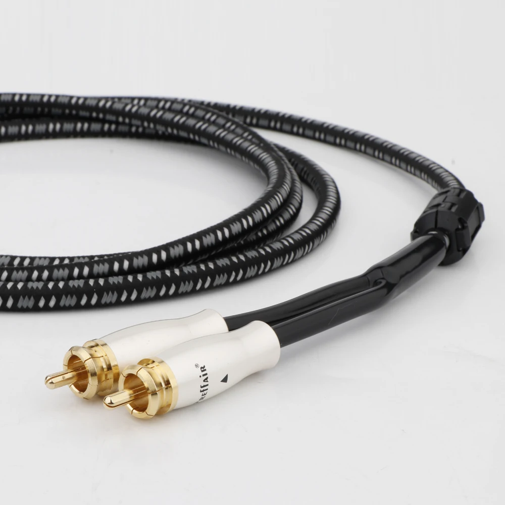 كابل صوت HIFI Rca إلى 2rca 4N OFC مضخم صوت RCA 1 ذكر إلى 2 خط ذكر لمكبر الصوت، DVD، التلفزيون، مكبر الصوت