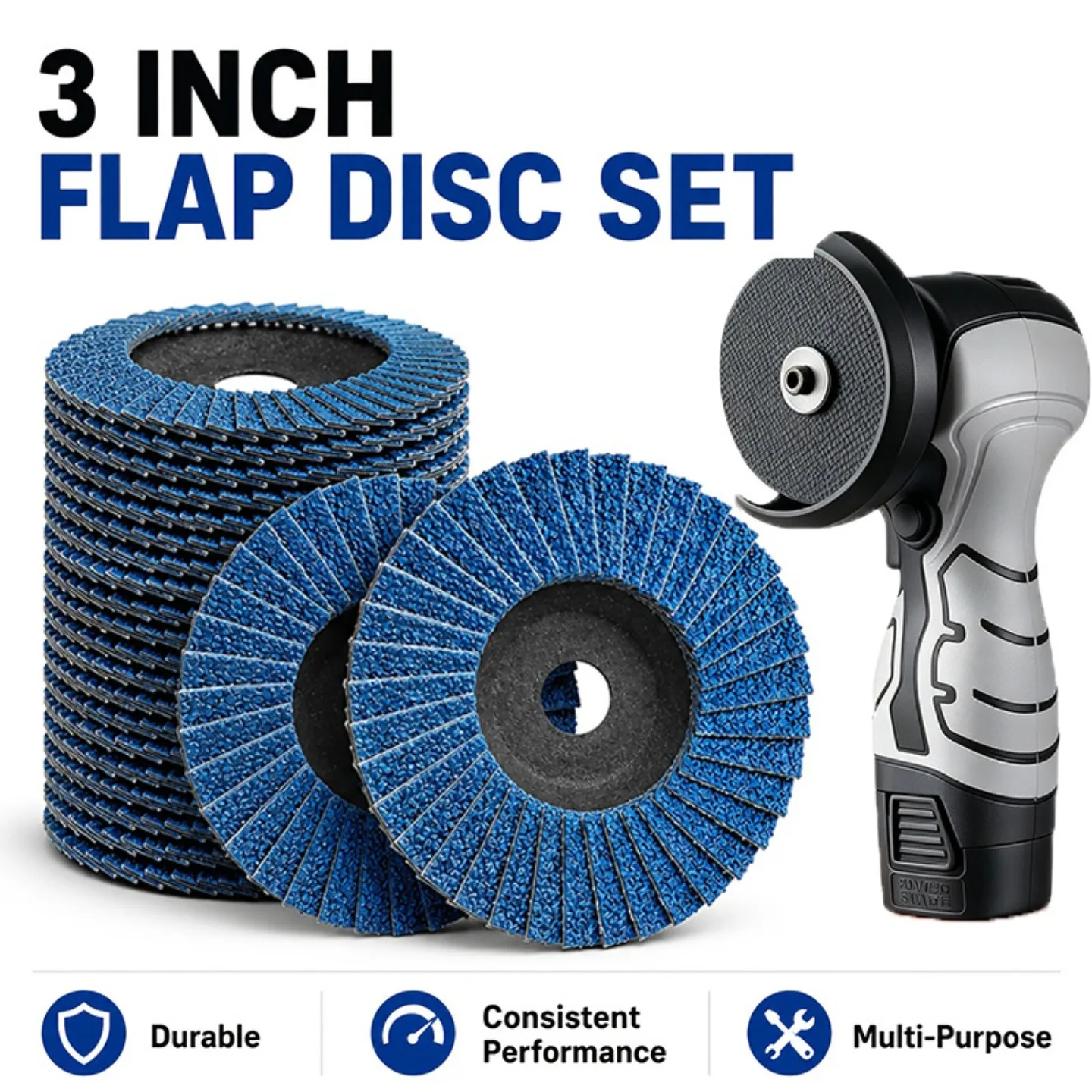 1/3/5/10/15pcs 75mm 3 Inch Flat Flap Disc for Angle Grinder Metal Wood Sanding Polishing Deburr Rust Removal Abrasive Tool