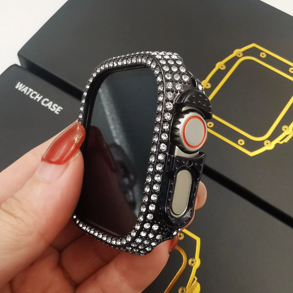 Funda de diamante de lujo para Apple Watch Ultra 2, Protector de parachoques de 49MM para IWatch Series, cubierta protectora, accesorios de repuesto