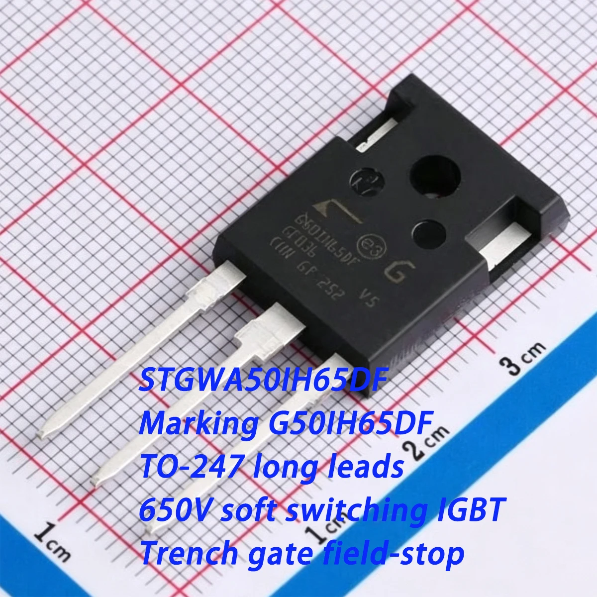 1PCS STGWA50IH65DF Marking G50IH65DF TO-247 650V 50A 100A 150A 25A 300W NEW Original Trench gate field-stop IGBT Transistor