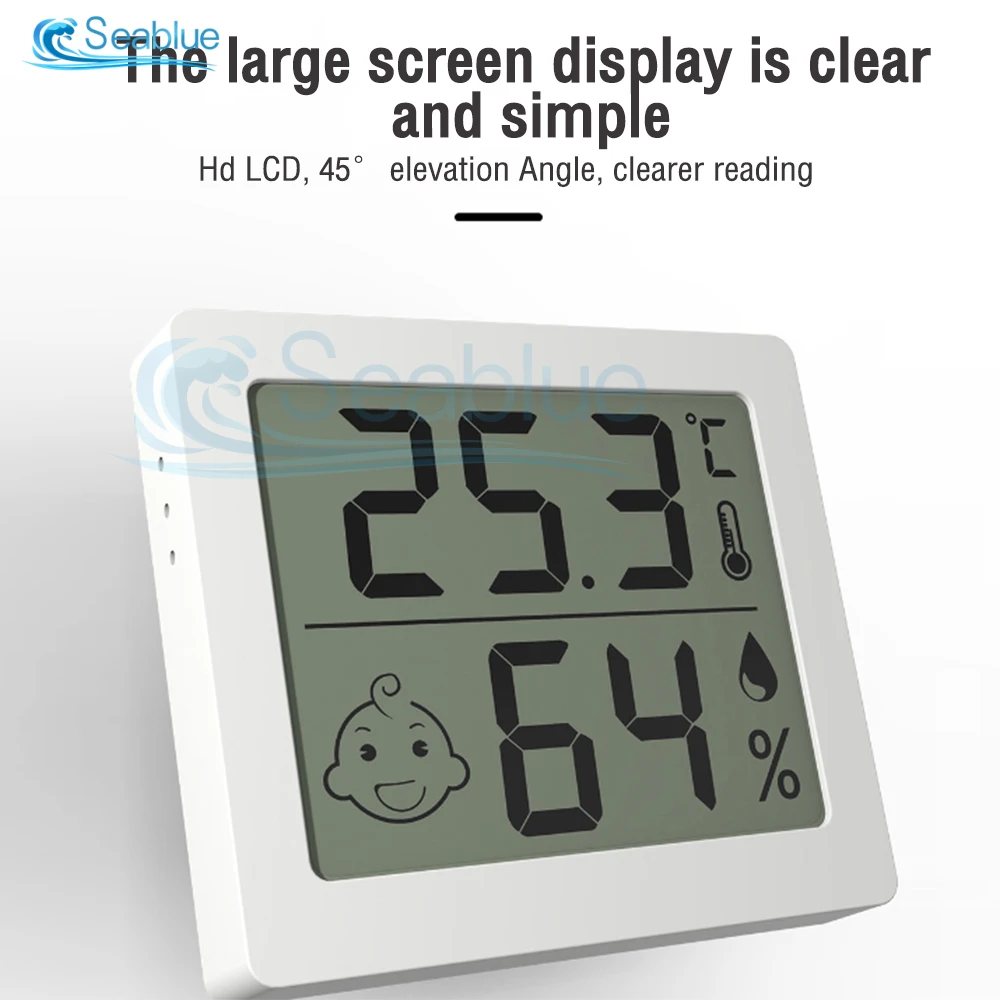 Digital Hygrometer Indoor Thermometer and Humidity Gauge with Temperature Large Screen Ultra-thin Monitor Wet and Dry Home Baby