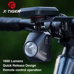 X-TIGER Bicycle Lights 1600 Lumens High Bright Bright Flashlight IPX6 Waterproof Remote Control MTB Mountain Road Cycling Lights