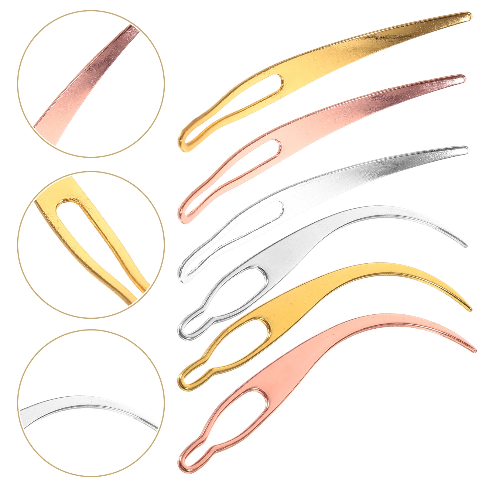 6 Pcs Braid Hair Finger Tool Crochet Dread Needle Miniature Metal Dreadlock Interlocking