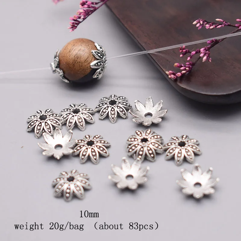 Gewicht 20 gr/beutel Tibetischen Antike Silber Farbe Metall Perlen Kappe Blume Spacer Bead End Kappen Für Schmuck MachenDIY Charms Armband
