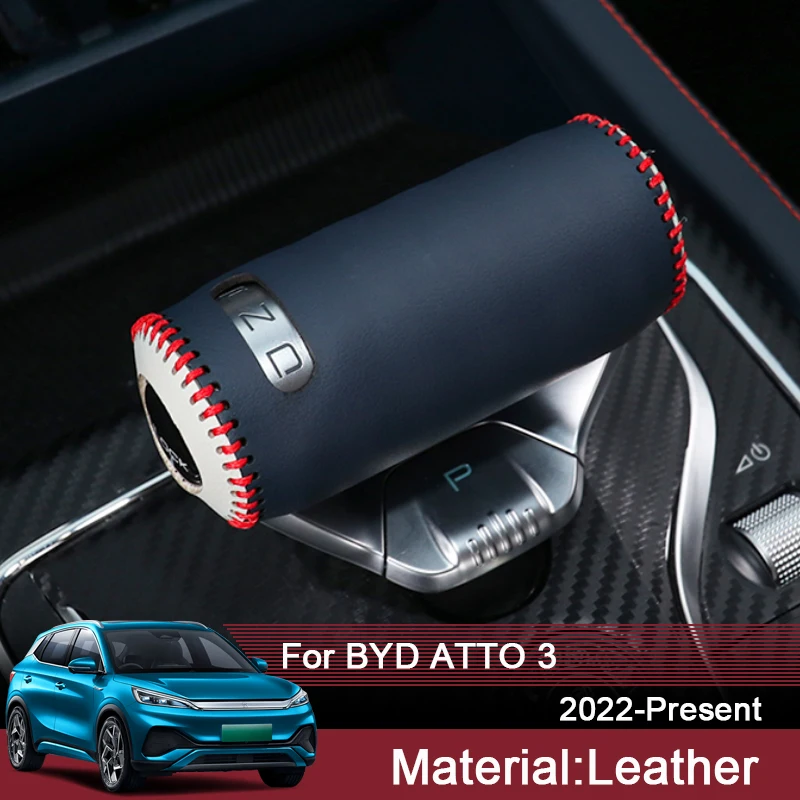 

For BYD ATTO 3 2022-Present PU Leather Car Styling Car Gear Shift Knob Cover Protective Internal Stickers Auto Accessories