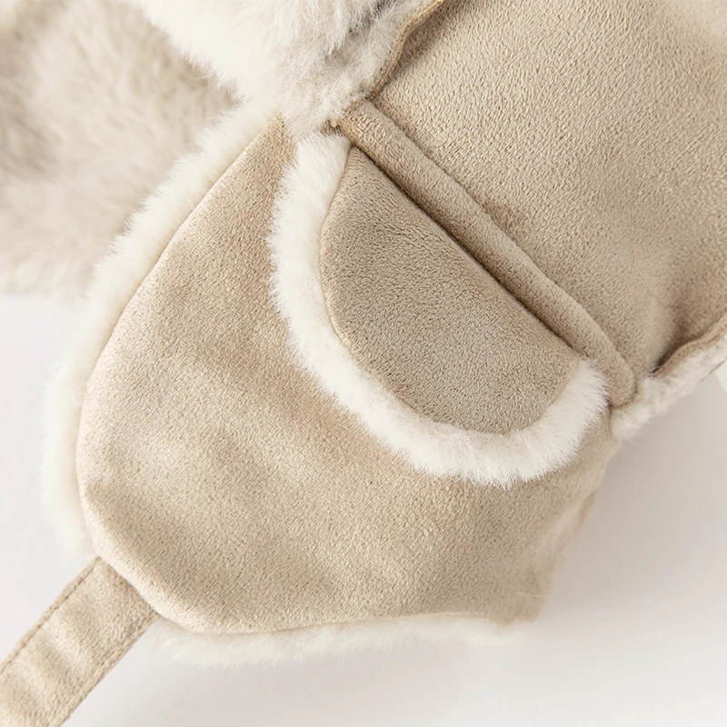 Dave Bella Baby Cute Bear Hat Boy Girls Winter Children Windproof Ear Protection Kids Light Khaki Warm Hats DB4238280