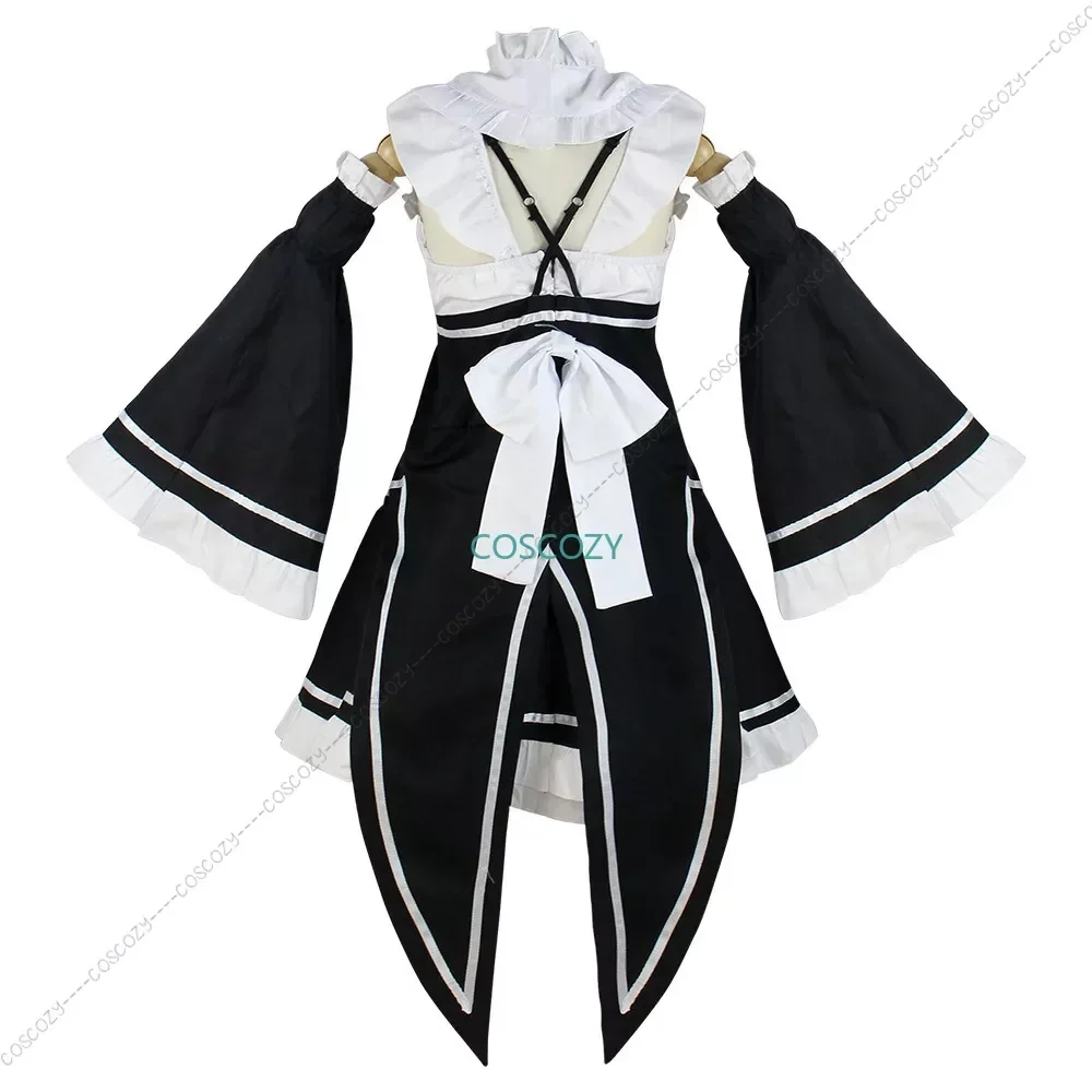 Ram/Rem Cosplay Re:zero Kara Hajimeru Isekai Seikatsu parrucca lunga costumi vestito copricapo vestito da partito Anime cameriera vestito Costume