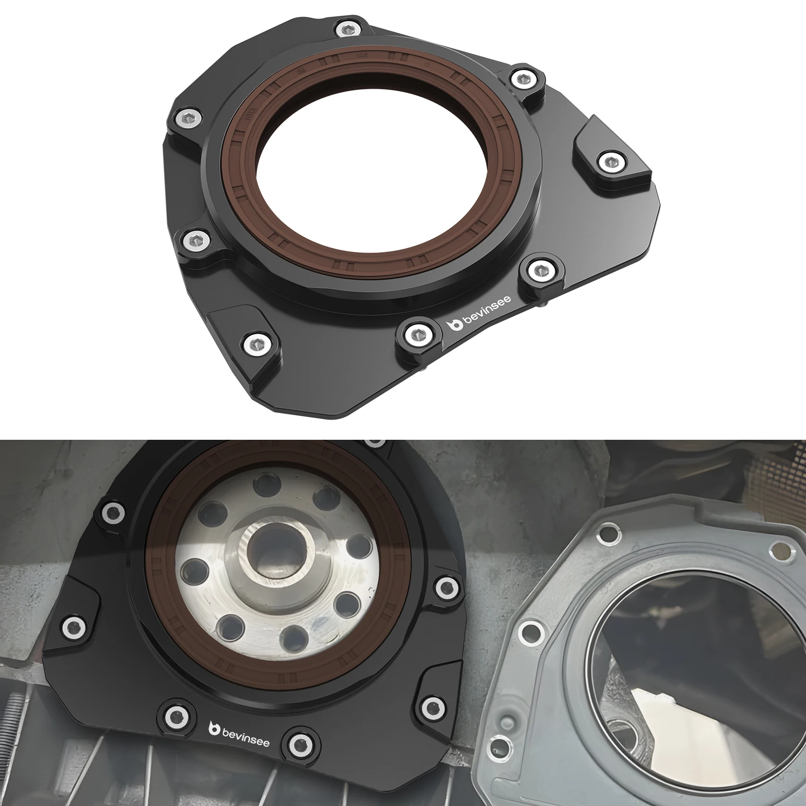 

BEVINSEE Rear Main Crankshaft Seal for EA888 1.8T 2.0T TSI TFSI, for Audi A3 A4 A5 Q5 TT, for VW for GTI for Tiguan for Passat