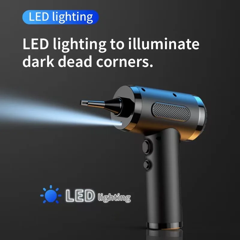 3 in 1 Compressed Air Duster & Cordless Vacuum Cleaner Portable Electric Air Pump Mini Rechargeable Dust Blower for Car Home