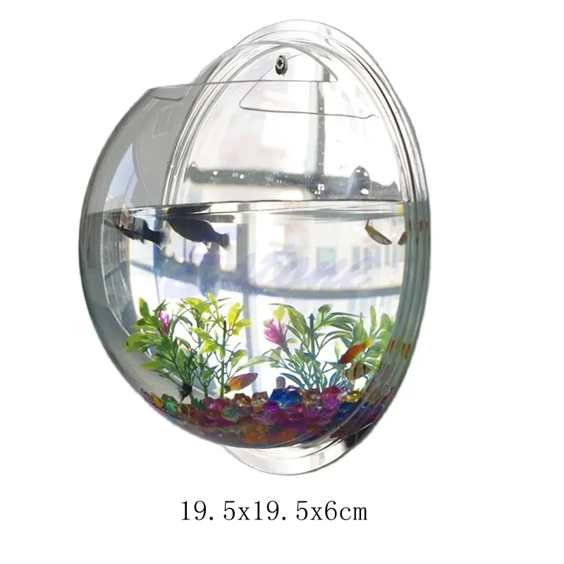 Wall Mounted Acrylic Fish Bowl Transparent Wall Hanging Fish Tank  Wall Mounted Aquarium Wall Plant Pot Planter