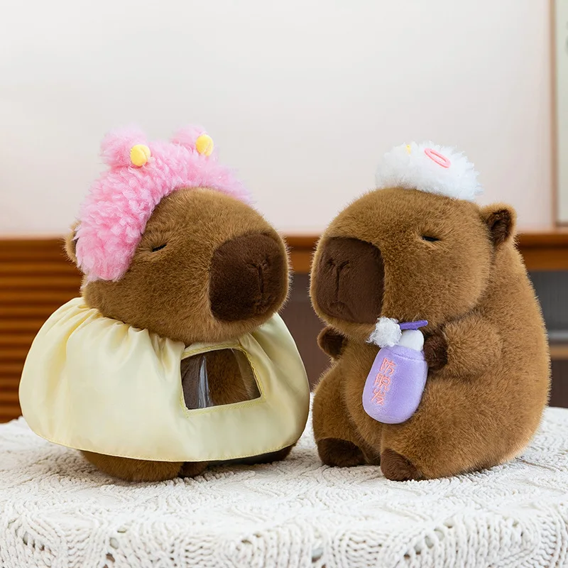 لعبة كابيبارا الحلاق القطيفة اللطيفة للأطفال هدية عيد الميلاد وعيد الميلاد دمية محشوة ناعمة على شكل حيوان وسادة محبوبة لمحبي الأطفال