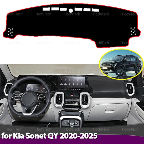 Imagen 1 del producto Estera para tablero de instrumentos para Kia Sonet QY 2020 2021 2022 2023 2024 2025, cubierta para salpicadero de coche, alfombrilla antideslizante, almohadilla protectora, alfombra parasol