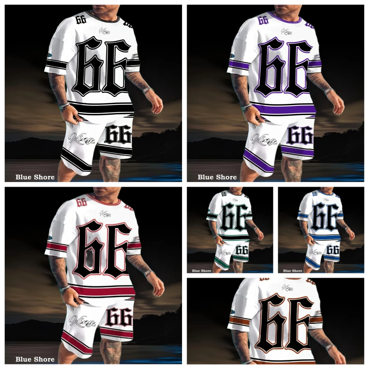 

Summer 2025 New Men's Suit Casual Sport Round-neck T-shirt Chicago Letter Print Pattern Pullover Summer Daily Outdoor Street