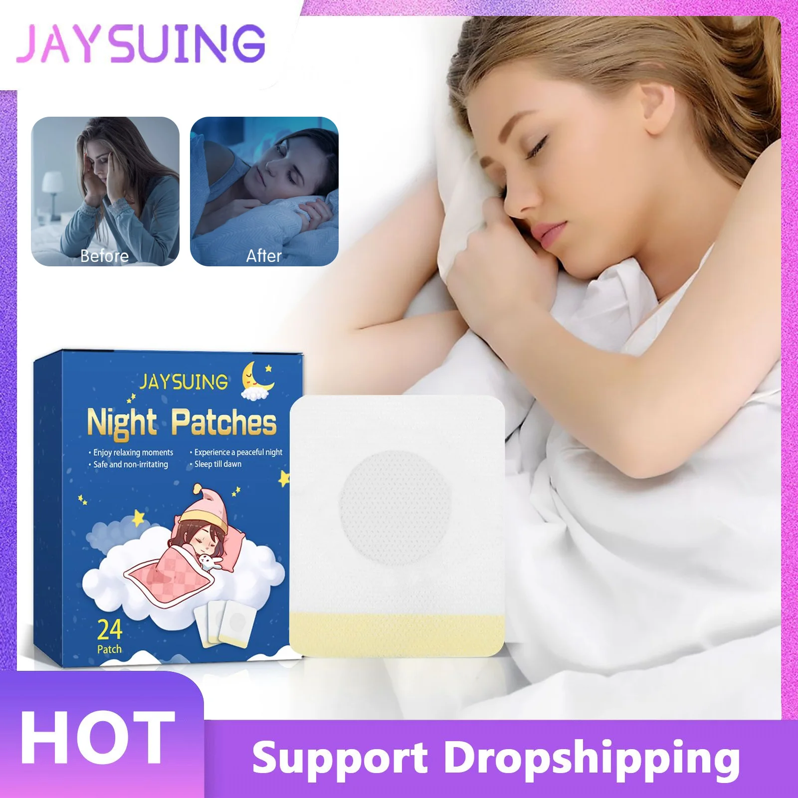 Sleep Treatment Patch Anti Insomnia Help Asleep Relax Anxiety Neurasthenia Soothing Relieve Headache Fatigued Sleeping Aid Patch