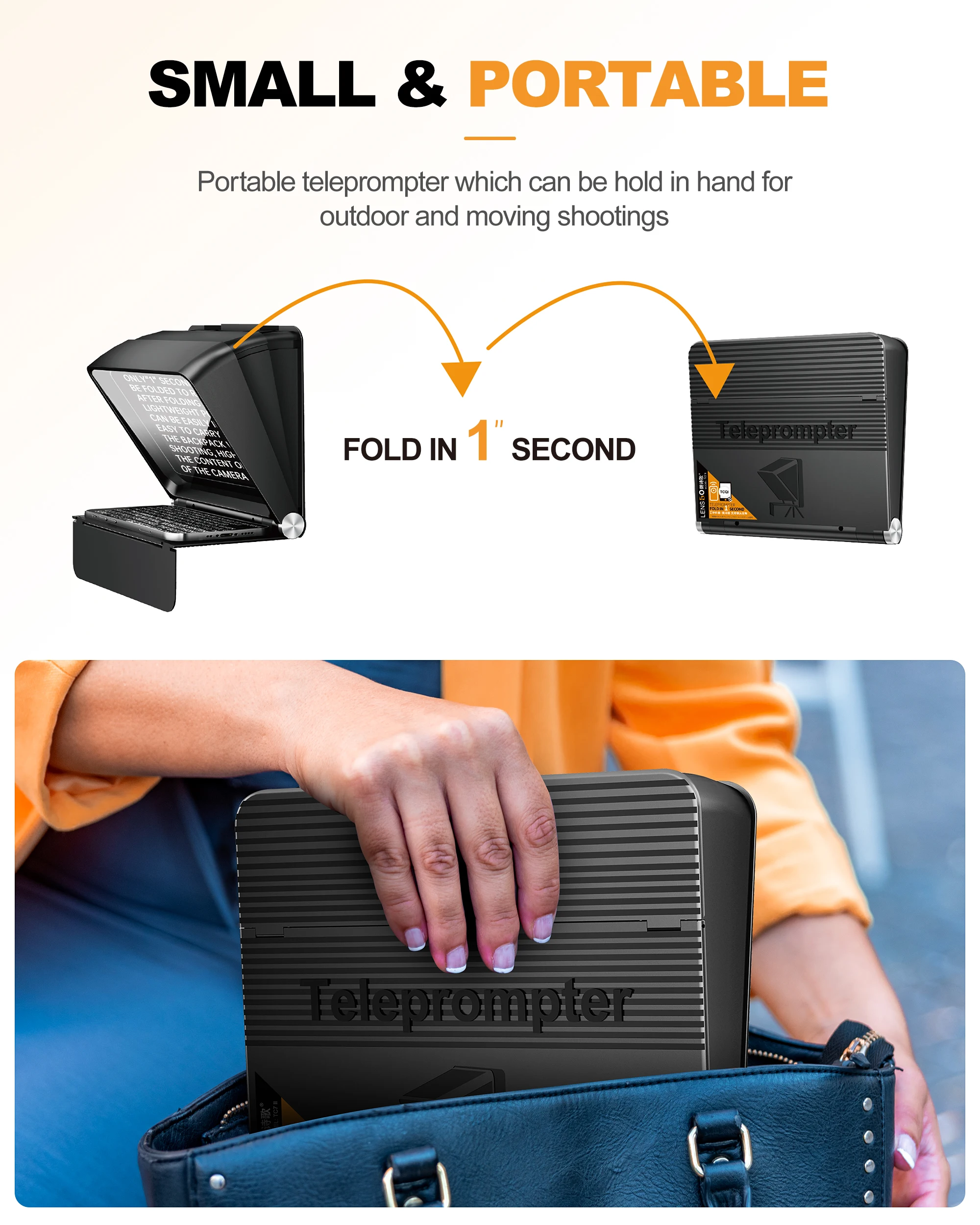 LENSGO TC7 II Teleprompter Prompter DSLR Camera Smartphone Tablet Teleprompter Live Streaming Video Record With Remote Control
