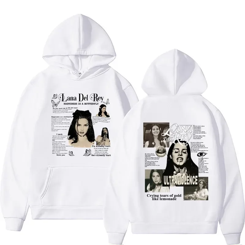 Hot Singer Lana Del Rey Hooded Ultraviolence Music Album Graphic Hoodie Men Women's Harajuku Hip Hop Style Sweatshirt Streetwear