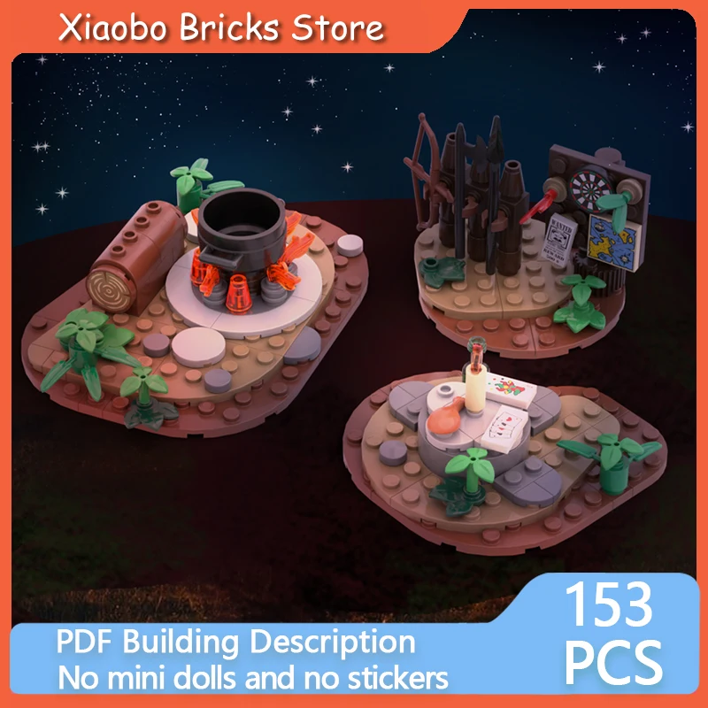 Medieval Castle Model MOC Building Bricks Small Military Camp Modular Technology Gifts Holiday Assemble Children Toys Suit