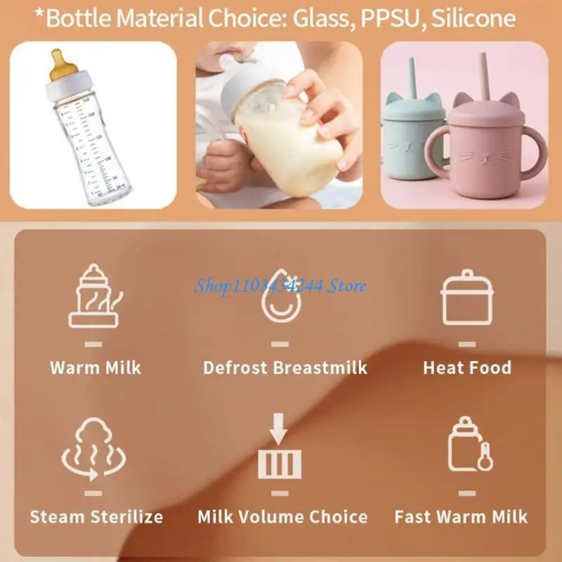 Baby Bottle Warmer & Sterilizer Efficient Milk Heating & Defrosting Double Bottle Capacity with Appointment Timer