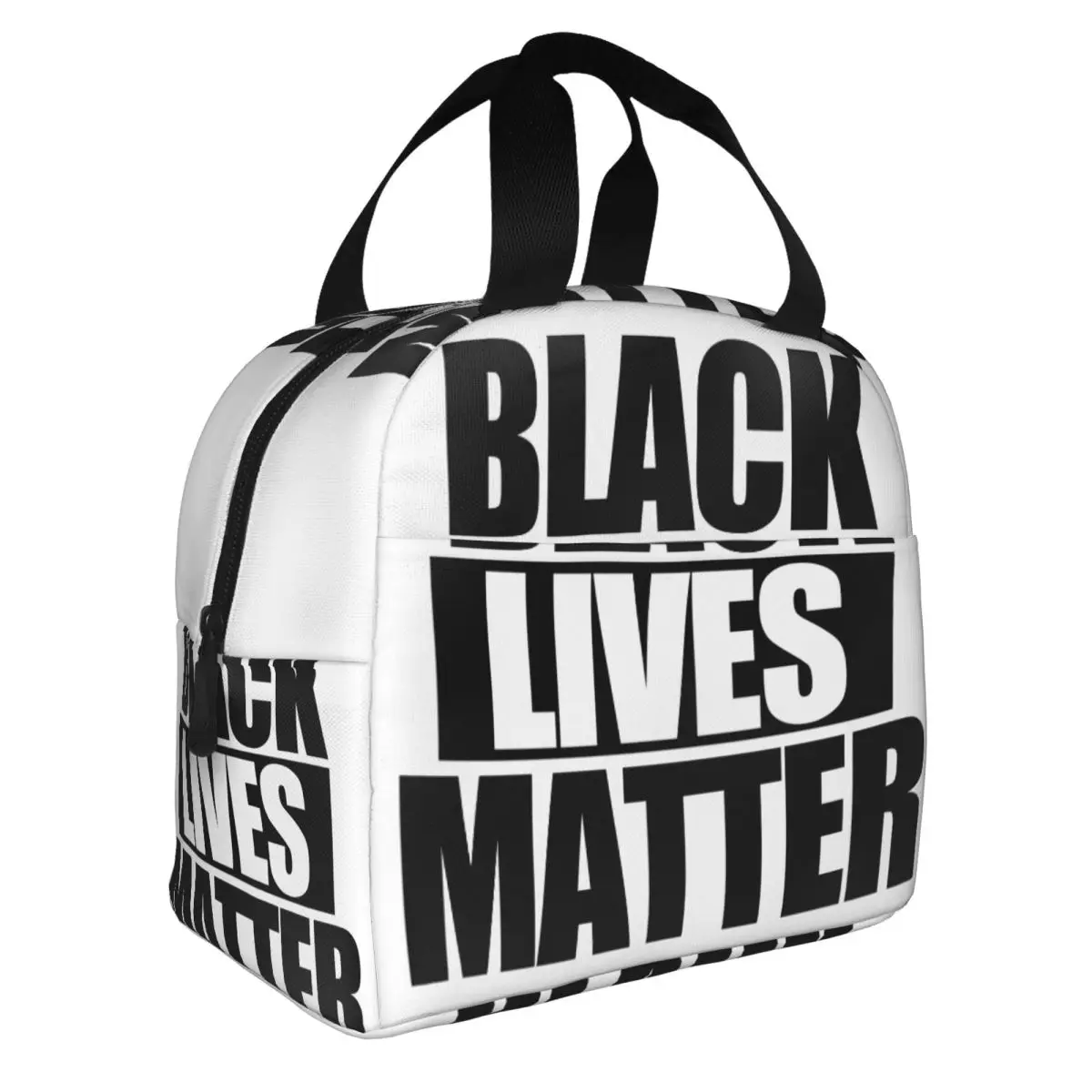 Saco de almoço à prova de vazamento justiça para george floyd equal racismo racista reutilizável saco térmico tote lancheira trabalho piquenique bento bolsa