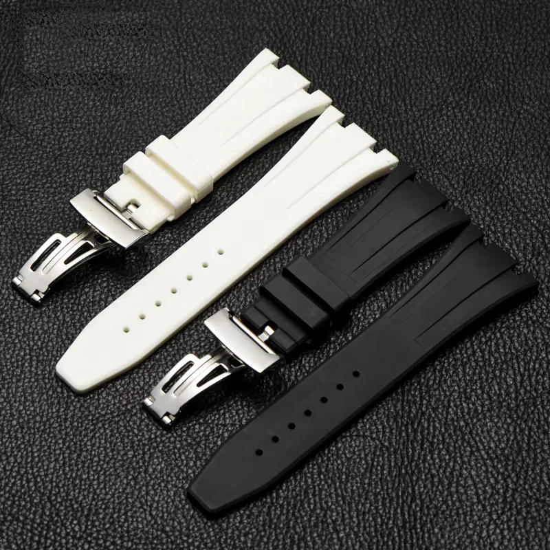 Rubber Watch Band Silicone Strap for AP Aibi 15400 Royal Oak Series Waterproof Sweat-Proof 26mm27mm Men's Watch Accessories