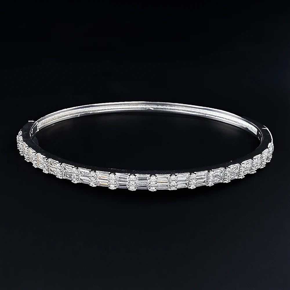 2024 New Silver Color Princess Bracelet Bangle for Women Anniversary Gift Jewelry Wholesale S8059