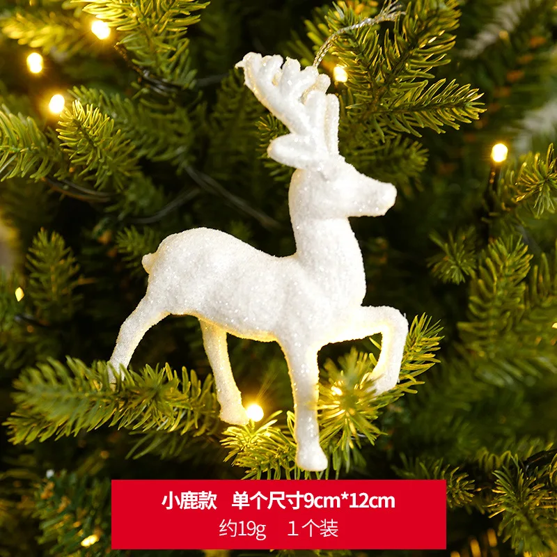 Christmas Tree Hanging Ornaments Snowflake Angel Deer White Pendants Navidad New Year Party Home Xmas Tree Decorations Kids Toys