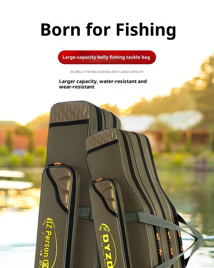 حقيبة صنارة صيد خفيفة الوزن ومتعددة الوظائف وسعة كبيرة - حقيبة تخزين لصيد الأسماك تحتفظ بعجلات