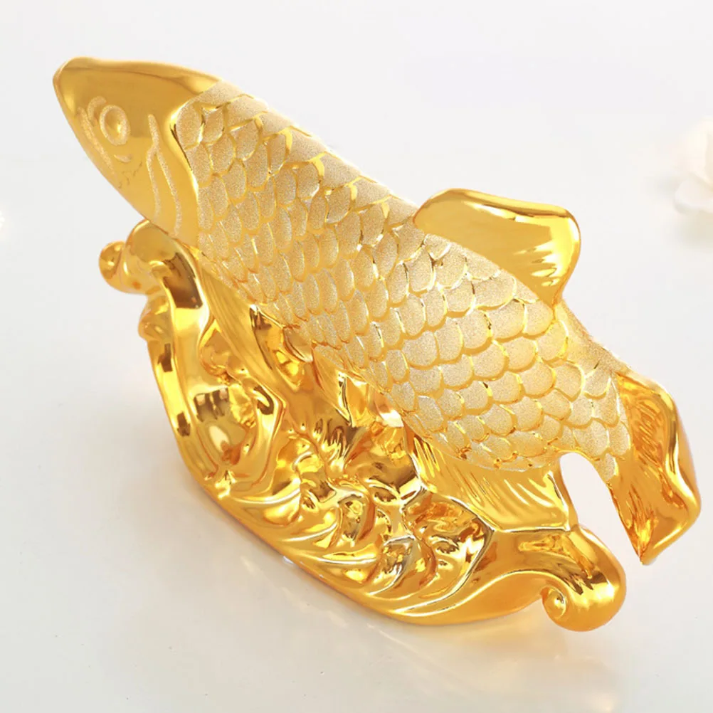 

Goldfish Ceramic Desktop Ornament Car Interior Decor Decorative Fish Decor Ceramic Craft Lucky Chinese Style Statue