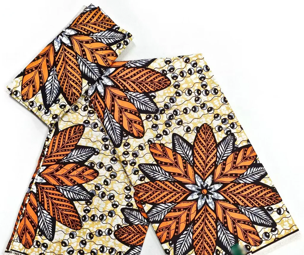 100 قطن فائق النعومة قماش شمع حقيقي أفريقي بالحجارة غانا نيجيريا نمط جودة عالية تألق أنقرة الشمع الباتيك النسيج 6 ياردة #5