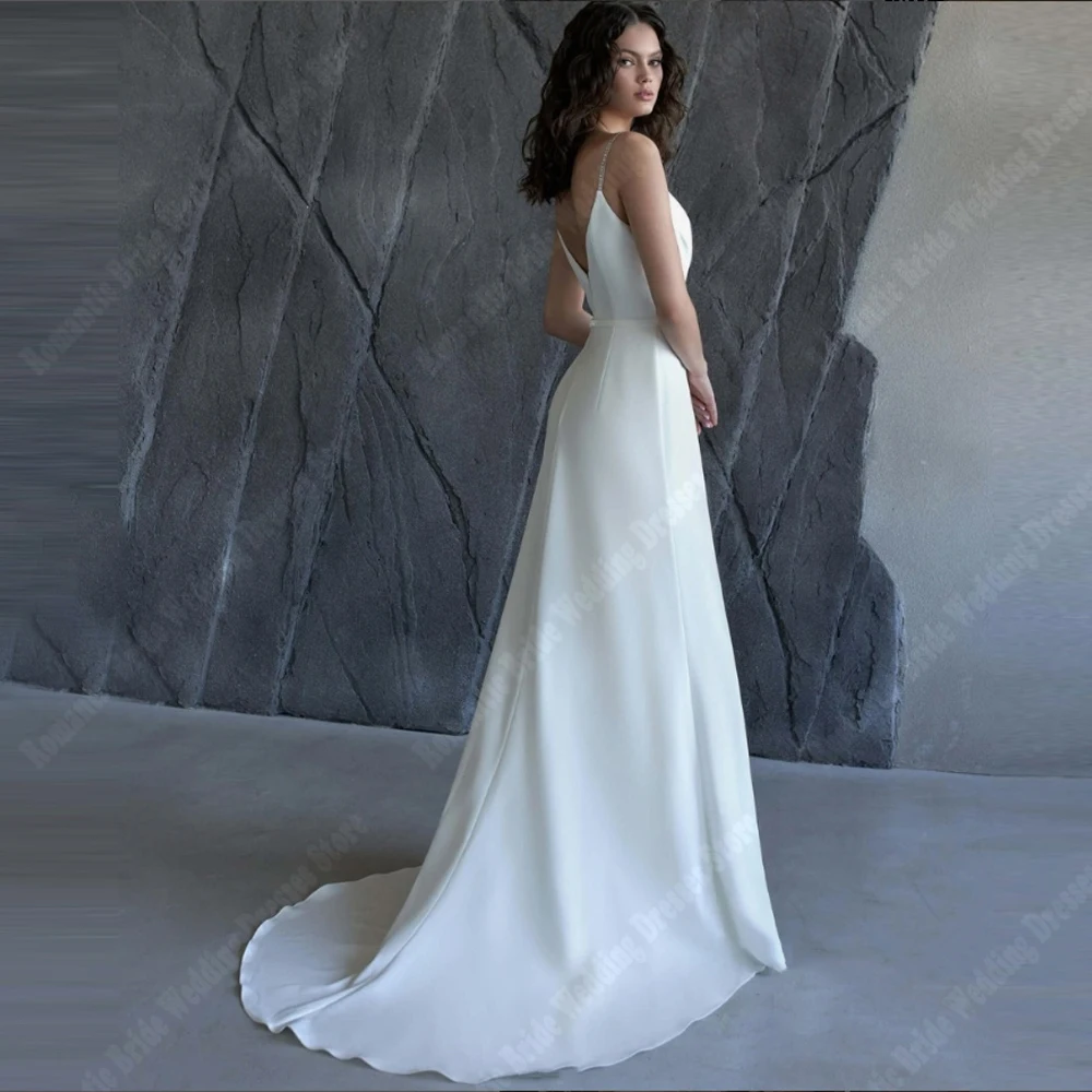 2025 Sexy V-Neck Wedding Dresses Fascinating A-Line Bridal Gowns Princess Mopping Length Banquet Vestidos De Noives Customized
