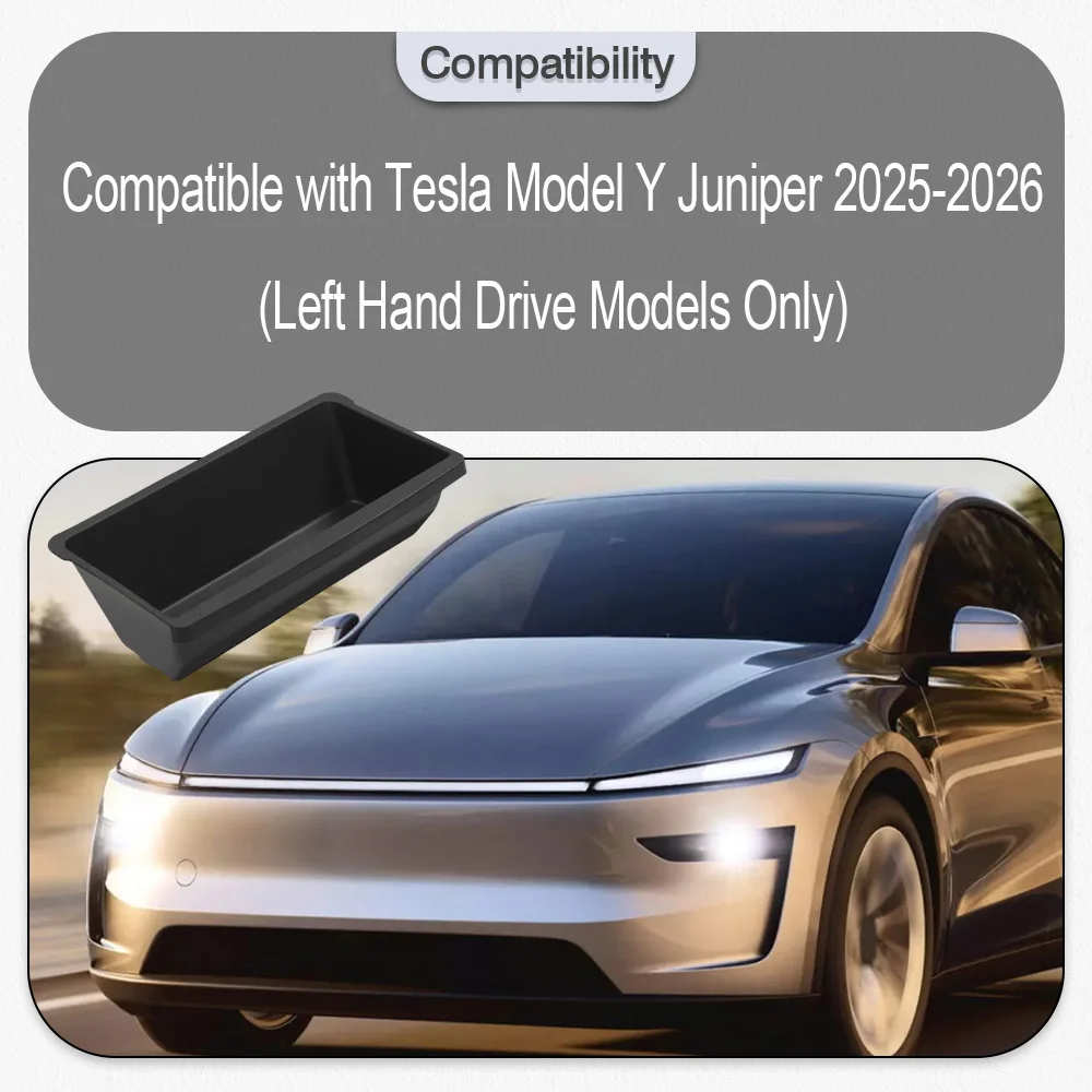 

LHD Car Front Under Seat Storage Box For Tesla Model Y Juniper 2025-2026 Black Automotive Interior Accessories