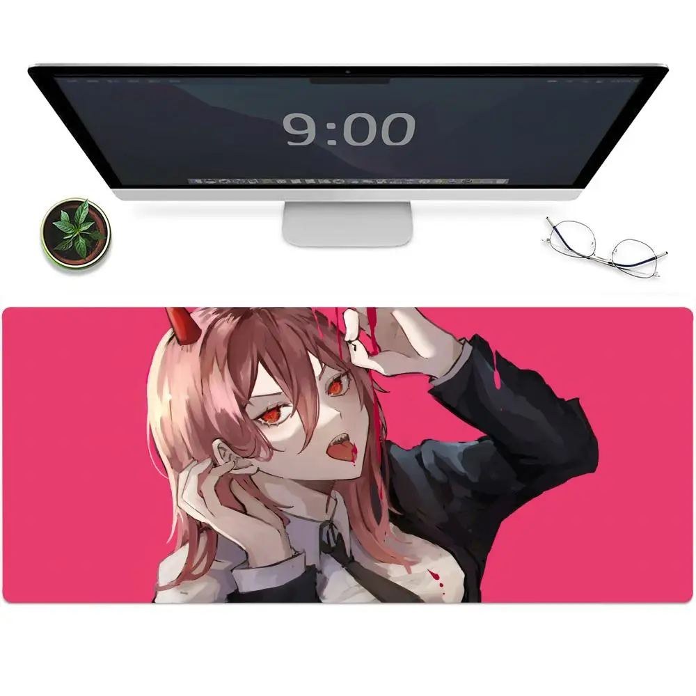 

Art Mouse Pad Gaming Mouse Desk Mat Large Keyboard Pad C-Chainsaw M-Man Power Desktop Rubber Mouse Cushion