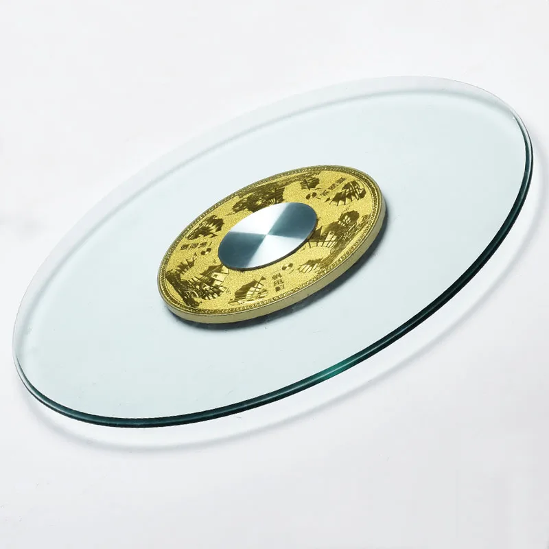 HQ GL01 Tempered Glass Top 70CM/80CM/90CM Lazy Susan with Glass Turntable Swivel Plate for Dining Table image 4