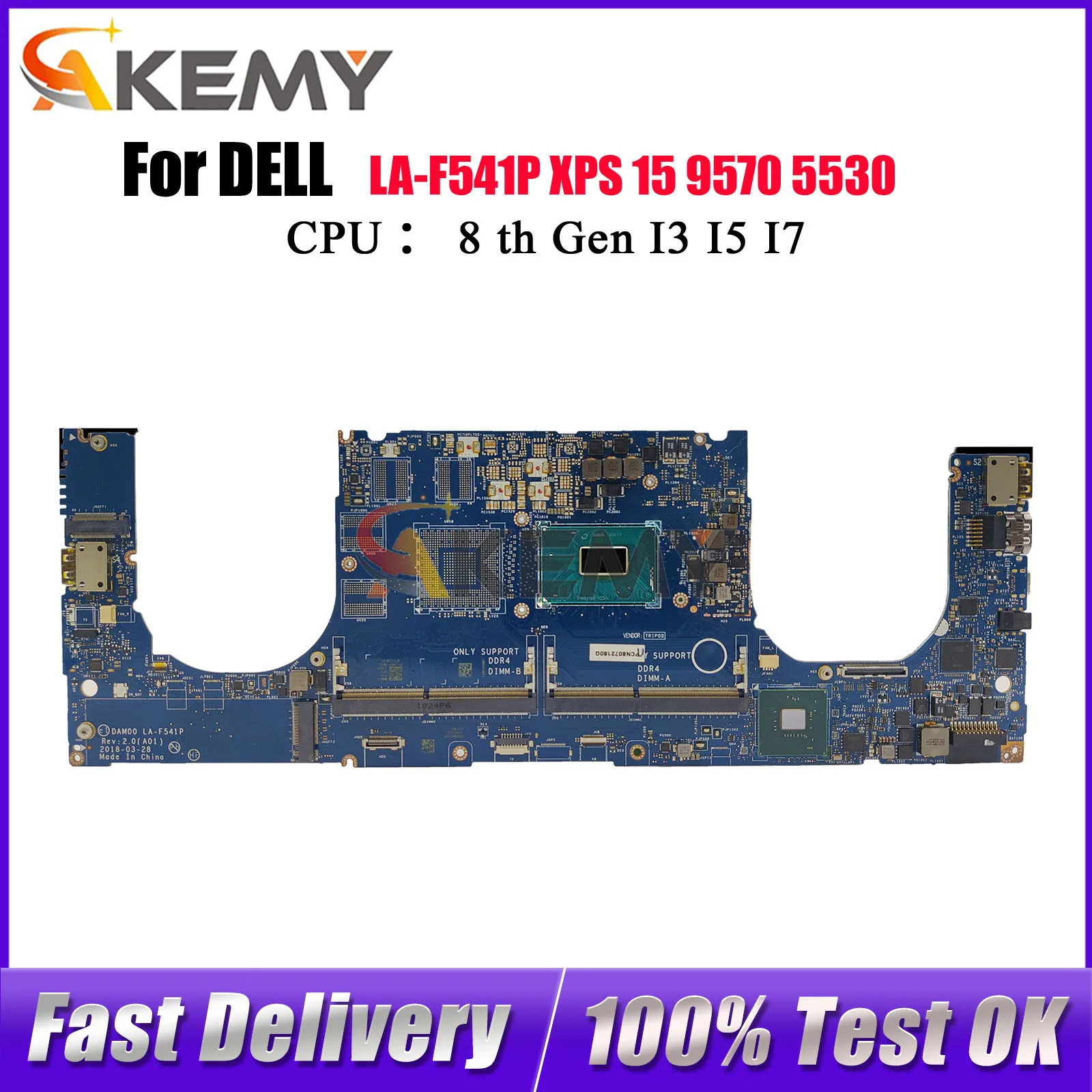 

Материнская плата для ноутбука Dell Precision 5530, LA-F541P с процессором I5 I7 I9, GTX1050/GTX1050TI P1000/P2000 0DMMW9 0971P6, протестировано, ОК