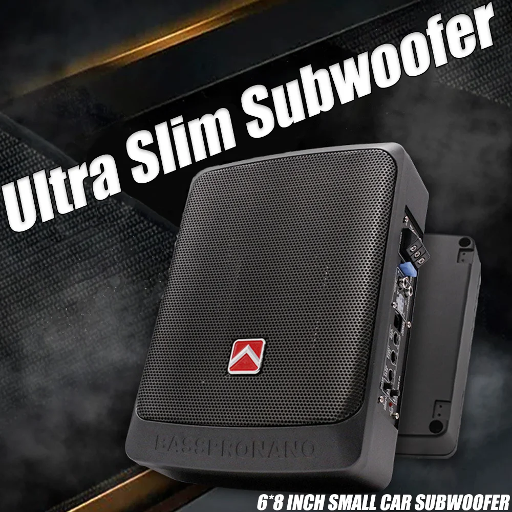 6*8 Inch Car Audio Speakers Installed Under The Seat Mini Ultra-Thin Active Car Subwoofer RMS 200W Active High Power Pure Bass