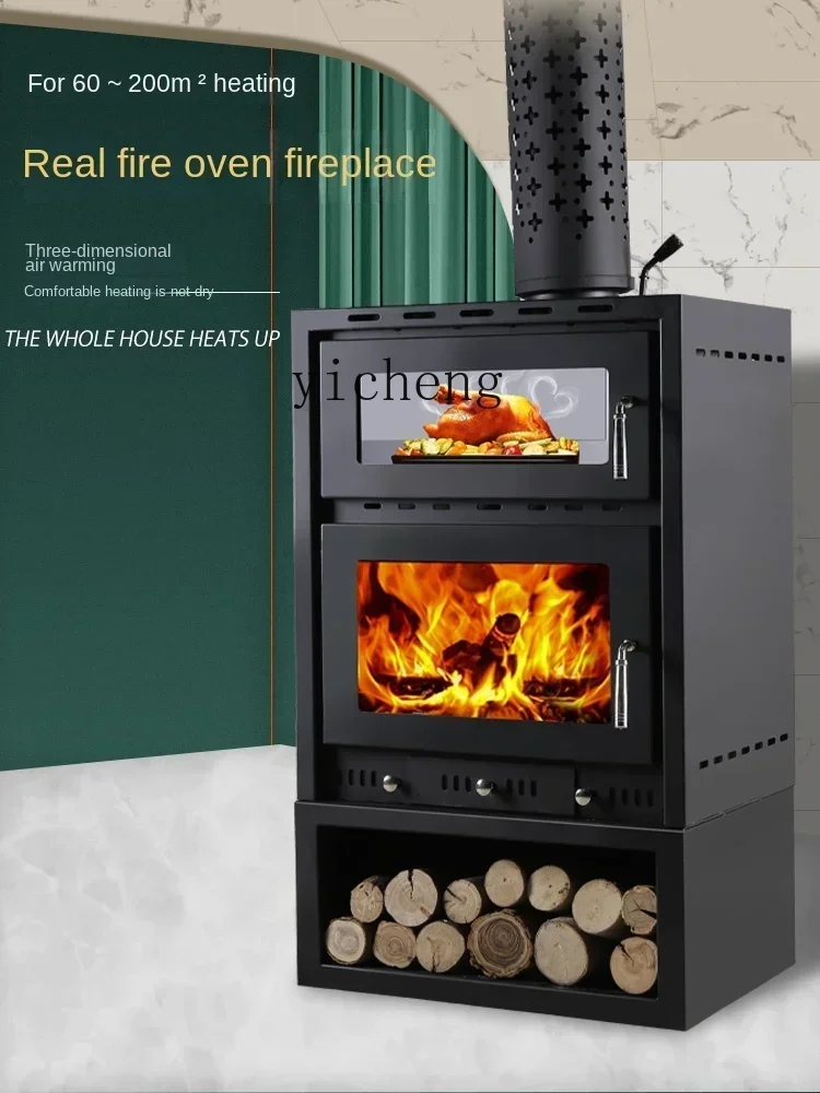 A1  Real Fire Oven Fireplace Wood Burning Fire Heating Stove Firewood Burning Fire Villa Rural Embedded Stove