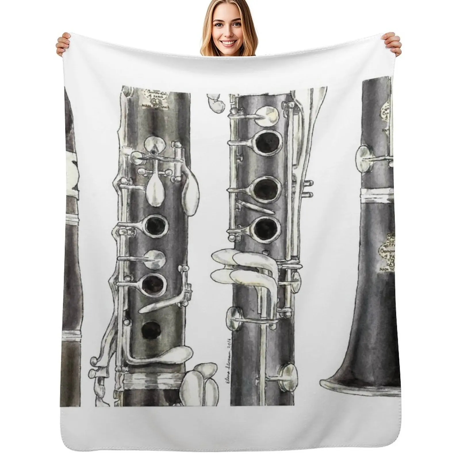 The Clarinet Throw Blanket No Pilling Soft Warm Blanket for Bed