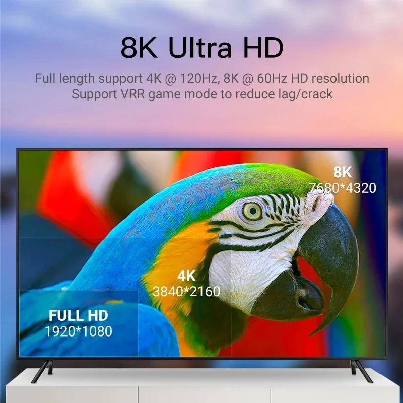 15M/50M HDMI Optical Fiber 8K 60Hz HDMI 2.1 Cable 48Gbps 4K 120Hz 144Hz eARC HDR HDCP 2.2 2.3 HDTV PS5 Blu-ray Xbox PC TV