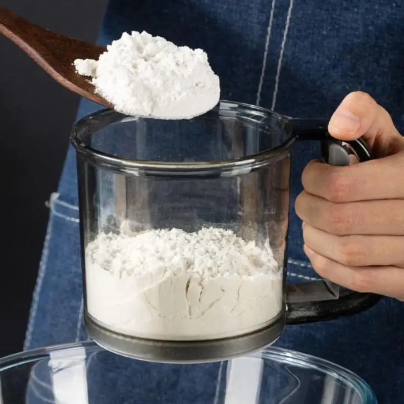 1PC Half Automatic Handheld Flour Sifter, Fine Mesh Powder Sieve, Lightweight Durable Kitchen Baking Tool, Easy Clean